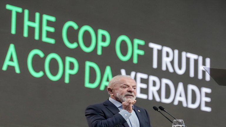 Brasiliens Präsident, Luiz Inácio Lula da Silva, bei der COP30 in Belém.